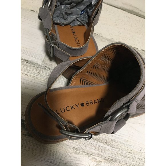 LUCKY BRAND Kaedey - Titanium sling-back leather shoes size 6M - Picture 3 of 4